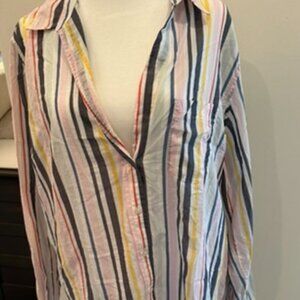 Women's striped tv neck cotton top